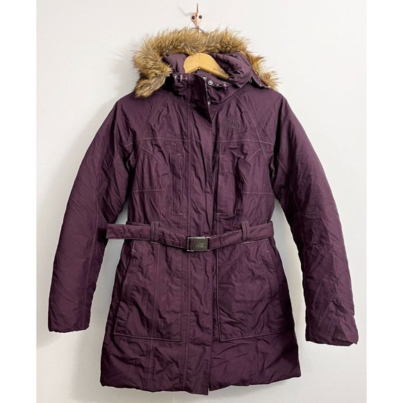 The North Face Jackets & Blazers - THE NORTH FACE Womens Small Down Filled Parka Coat Belted Fur Trim Hood